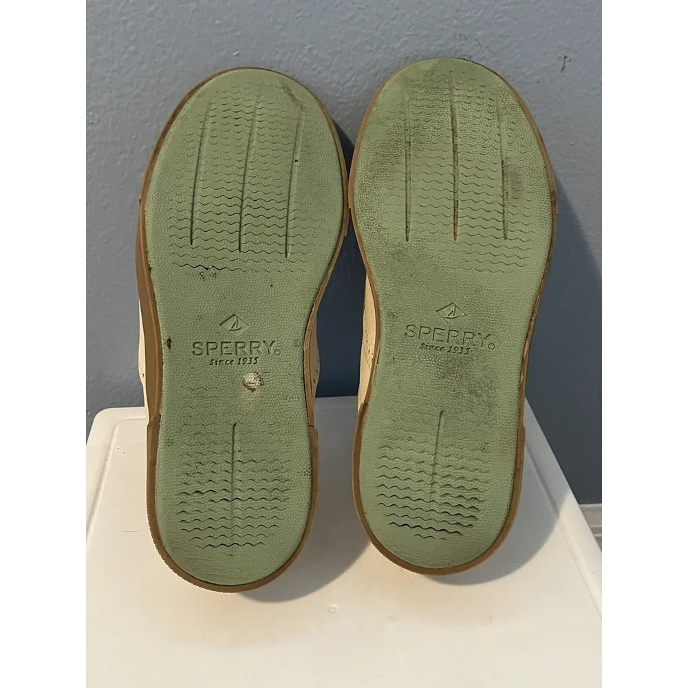 Sperry Men's Striper Tan Beige Sz 8 Shoe Laced STS24630